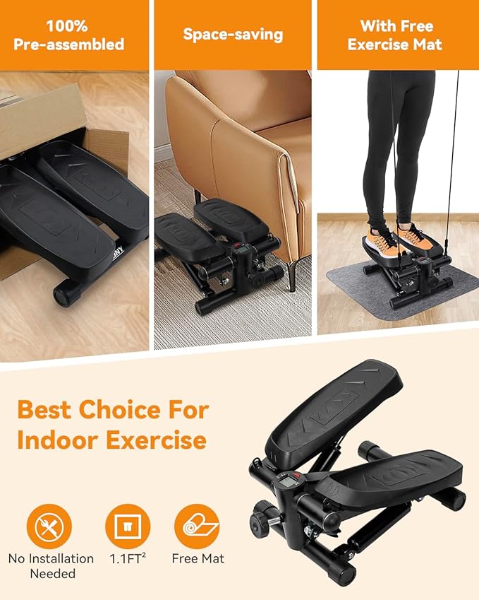 Mini Steppers for Exercise at Home, Stair Steppers Machine with 330LBS