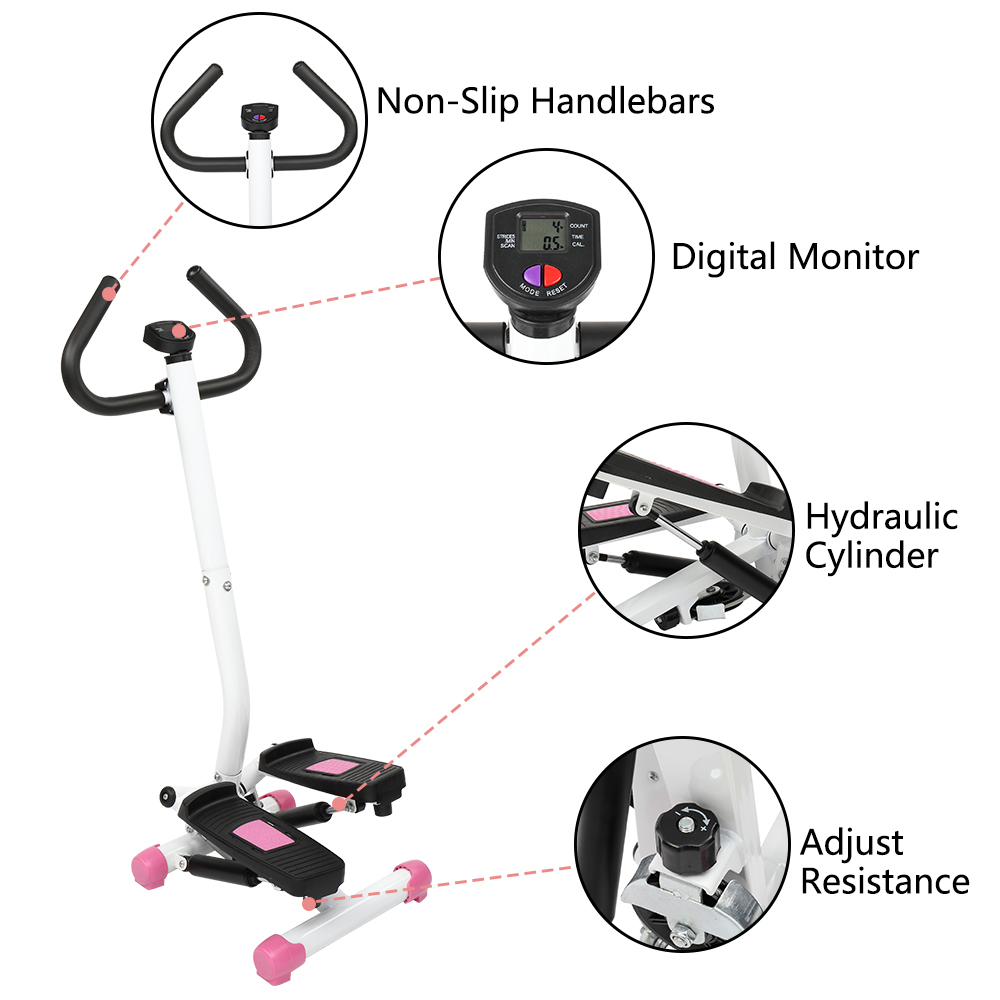 Segawe Adjustable Aerobics Platform – 4'', 6'', Or 8'' High – Pink Fitness Stepper For Home Gym Workouts